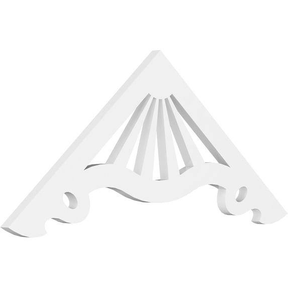 Ekena Millwork 36"W x 15"H x 1"P (10/12) Pitch Marshall Architectural Grade PVC Gable Pediment