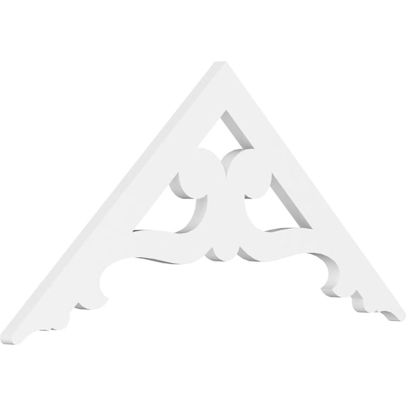 Ekena Millwork 36"W x 16 1/2"H x 1"P (11/12) Pitch Brontes Architectural Grade PVC Gable Pediment