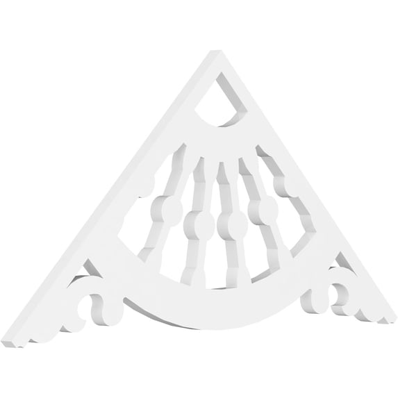 Ekena Millwork 36"W x 18"H x 1"P (12/12) Pitch Wagon Wheel Architectural Grade PVC Gable Pediment