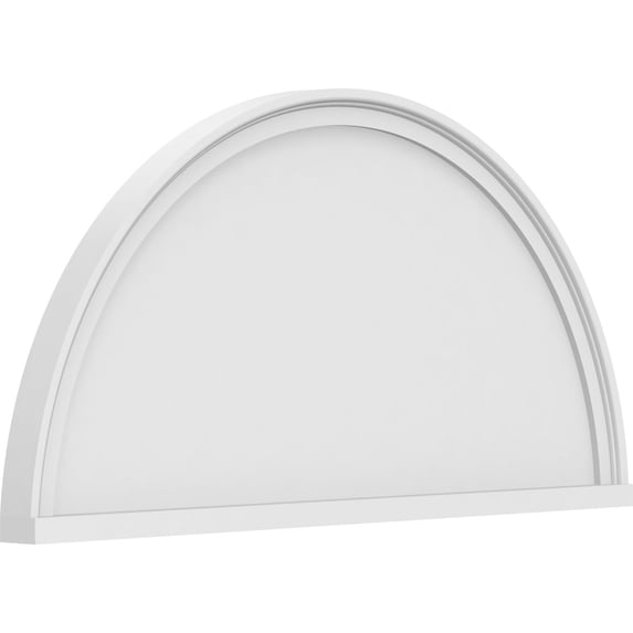 Ekena Millwork 36"W x 18"H x 2"P Half Round Smooth Architectural Grade PVC Pediment