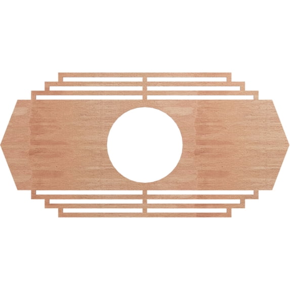 Ekena Millwork 36"W x 18"H x 9 1/2"ID x 1/4"T Chrysler Wood Fretwork Pierced Ceiling Medallion, Cherry