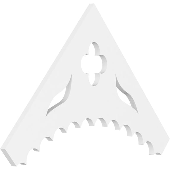 Ekena Millwork 36"W x 21"H x 1"P (14/12) Pitch Wellington Architectural Grade PVC Gable Pediment