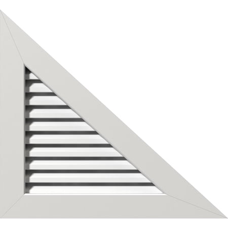 Ekena Millwork 36"W x 33"H Right Triangle Gable Vent - Right Side (44"W x 40 3/8"H Frame Size) 11/12 Pitch Functional, PVC Gable Vent with 1" x 4" Flat Trim Frame