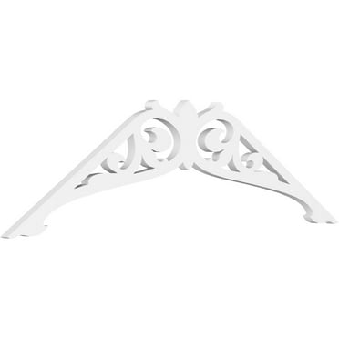 Ekena Millwork 36"W x 6"H x 1"P (4/12) Pitch Carrillo Architectural Grade PVC Gable Pediment