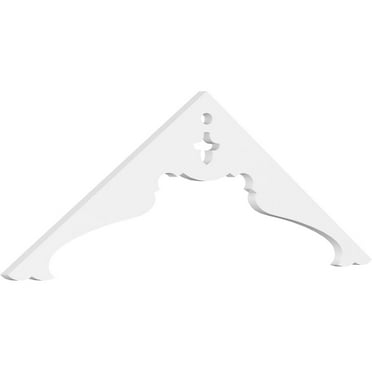 Ekena Millwork 36"W x 6"H x 1"P (4/12) Pitch Heath Architectural Grade PVC Gable Pediment