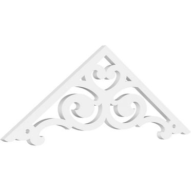 Ekena Millwork 36"W x 6"H x 1"P (4/12) Pitch Hurley Architectural Grade PVC Gable Pediment