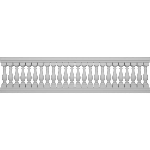 Ekena Millwork 38"H x 12'L Fiberthane Legacy Unassembled Balustrade Railing Kit, Style G (6 1/4" On-Center Spacing to Pass 4" Sphere Code)