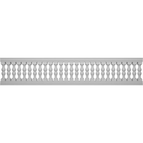 Ekena Millwork 38"H x 15'L Fiberthane Avalon Unassembled Balustrade Railing Kit, Style G (6 7/8" On-Center Spacing to Pass 4" Sphere Code)
