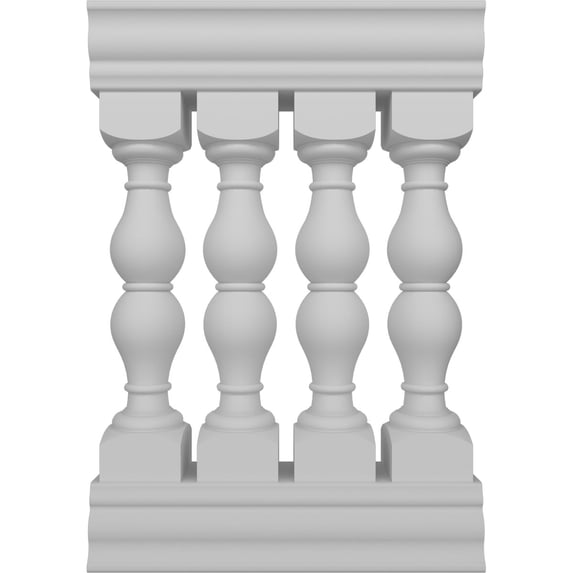 Ekena Millwork 38"H x 2'L Fiberthane Avalon Unassembled Balustrade Railing Kit, Style G (6 7/8" On-Center Spacing to Pass 4" Sphere Code)