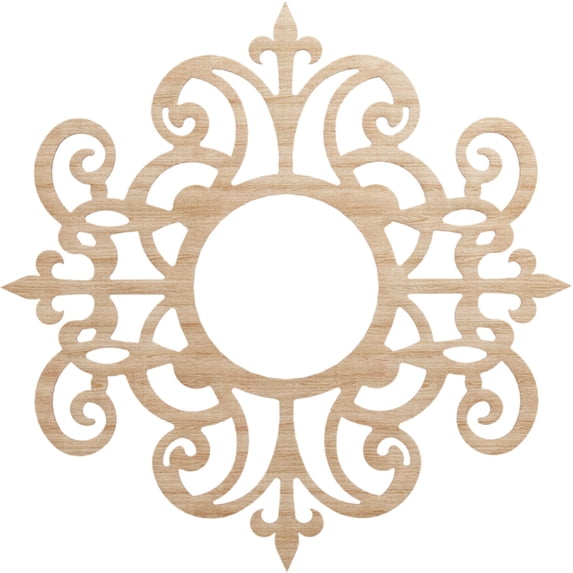 Ekena Millwork 38"OD x 12 3/8"ID x 1/4"T Dijon Wood Fretwork Pierced Ceiling Medallion, Alder