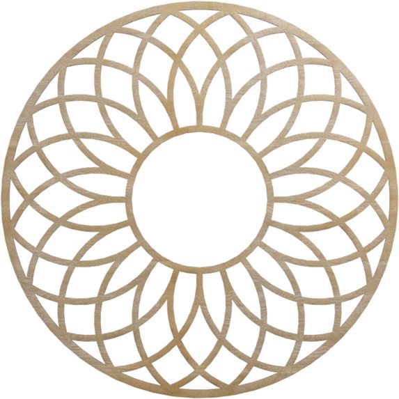 Ekena Millwork 38"OD x 13"ID x 3/8"T Cannes Wood Fretwork Pierced Ceiling Medallion, Hickory