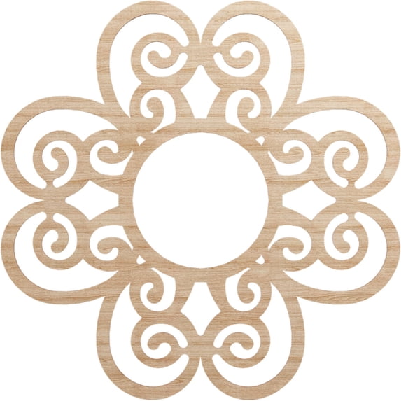 Ekena Millwork 38"OD x 13"ID x 3/8"T Cohen Wood Fretwork Pierced Ceiling Medallion, Alder