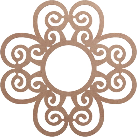 Ekena Millwork 38"OD x 13"ID x 3/8"T Cohen Wood Fretwork Pierced Ceiling Medallion, Wood (Paint Grade)
