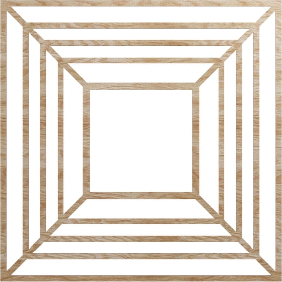 Ekena Millwork 38"OD x 14"ID x 1/4"T Raven Wood Fretwork Pierced Ceiling Medallion, Red Oak