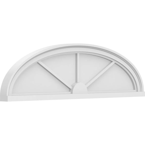 Ekena Millwork 38"W x 10-1/2"H x 2"P Elliptical 3 Spoke Architectural Grade PVC Pediment