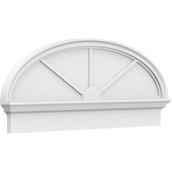 Ekena Millwork 38"W x 16-3/8"H x 2-3/4"P Elliptical 3 Spoke Architectural Grade PVC Combination Pediment