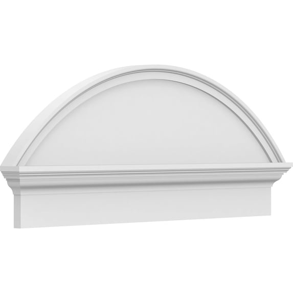 Ekena Millwork 38"W x 16-3/8"H x 2-3/4"P Segment Arch Smooth Architectural Grade PVC Combination Pediment