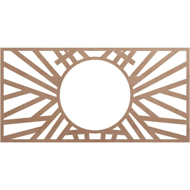 Ekena Millwork 38"W x 19"H x 14 1/4"ID x 3/8"T Hoover Wood Fretwork Pierced Ceiling Medallion, Wood