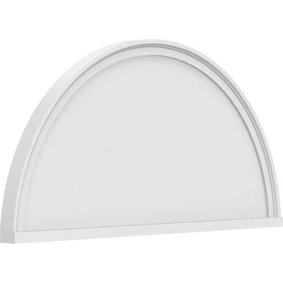 Ekena Millwork 38"W x 19"H x 2"P Half Round Smooth Architectural Grade PVC Pediment
