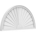 thumbnail image 1 of Ekena Millwork 38"W x 19"H x 2"P Half Round Sunburst Architectural Grade PVC Pediment, 1 of 7