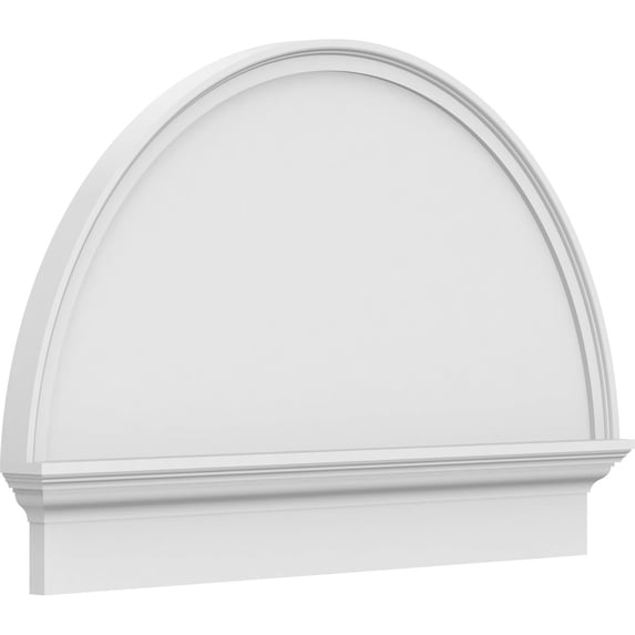 Ekena Millwork 38"W x 25-3/4"H x 2-3/4"P Half Round Smooth Architectural Grade PVC Combination Pediment