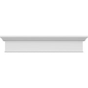 Ekena Millwork 39" Bottom Width x 43" Top Width x 7 1/4"H x 1"P, Craftsman Crosshead with Bottom Trim