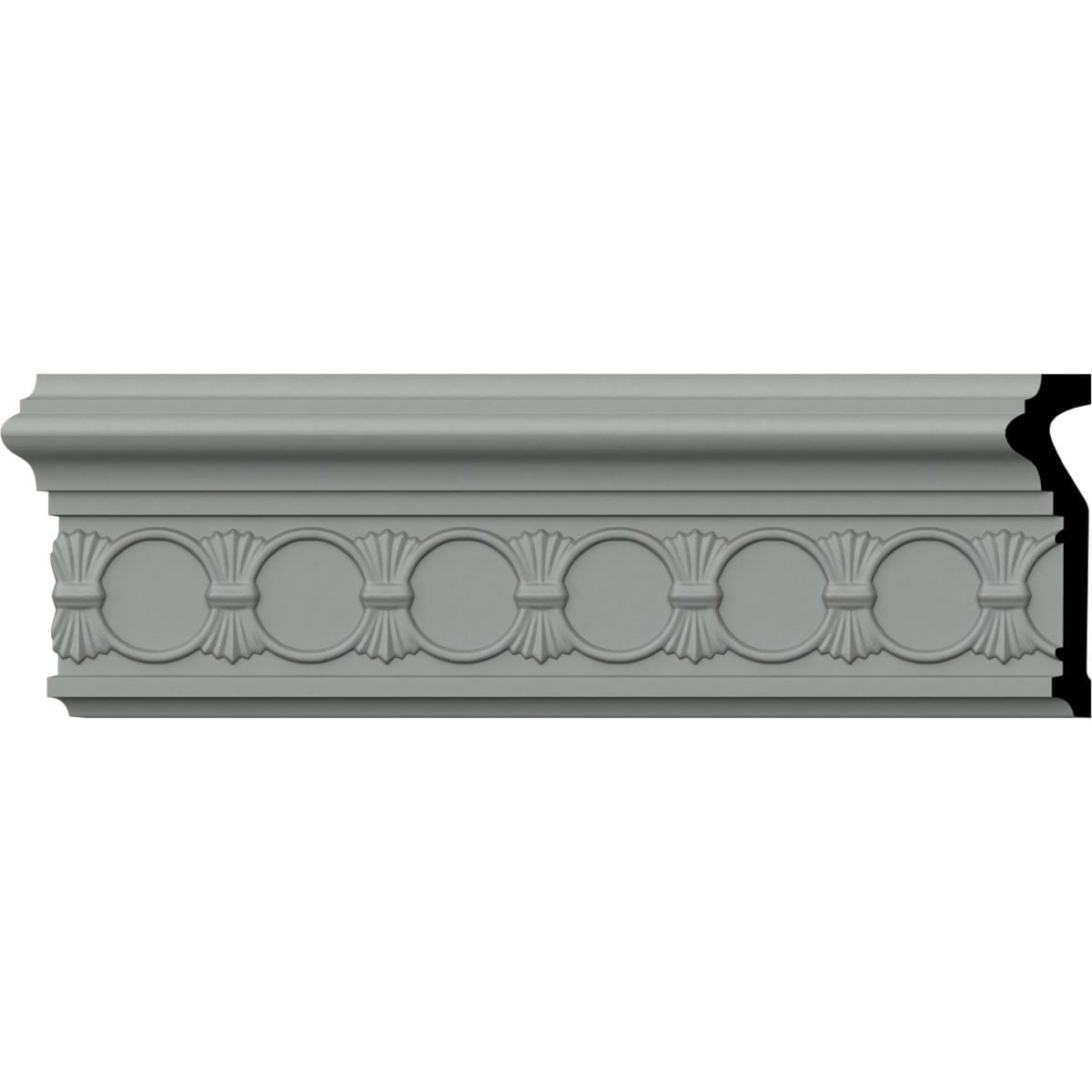 White Urethane Decorative Crown Chair Rail Molding Set