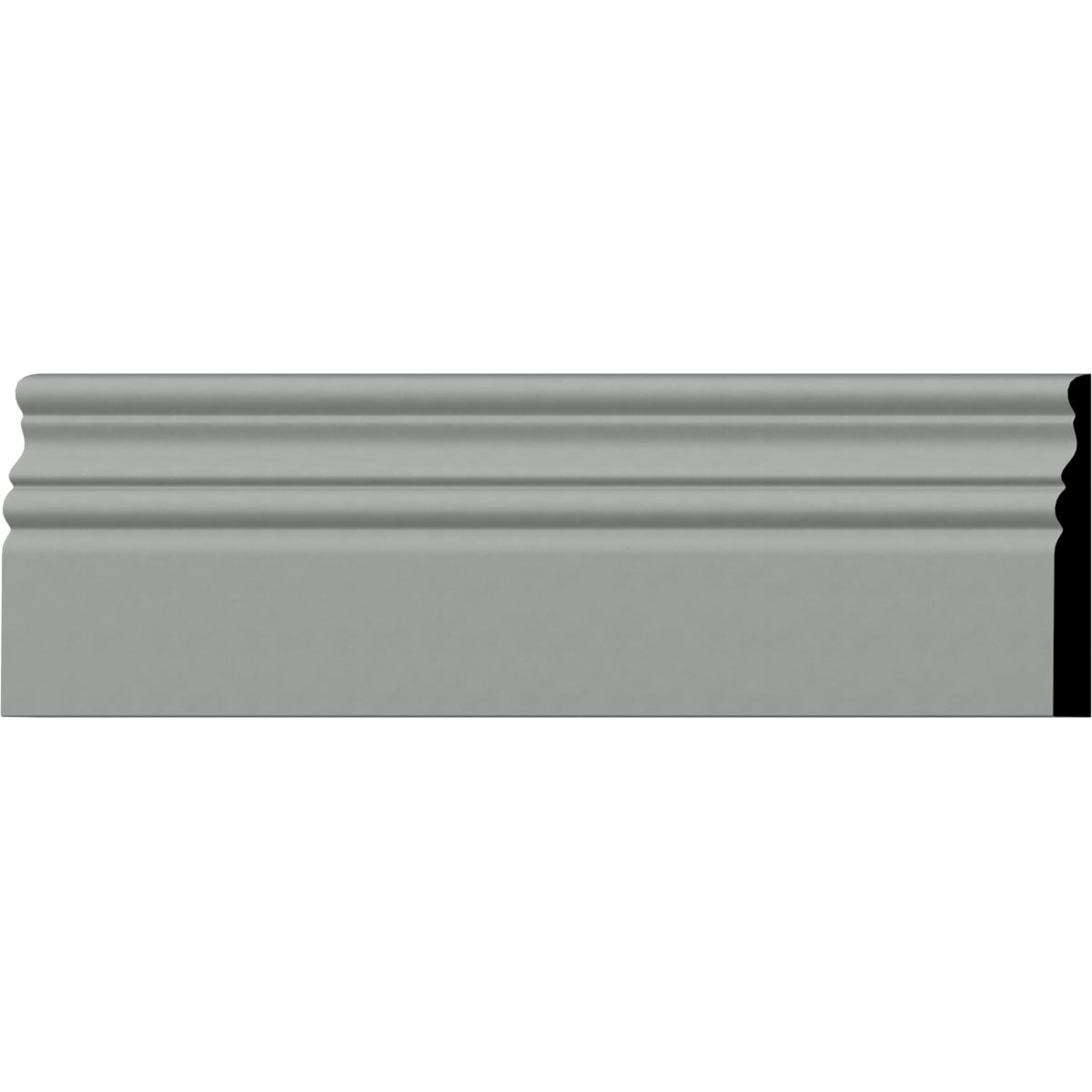 Gray Polyurethane Traditional Baseboard Moulding 94.5" Length