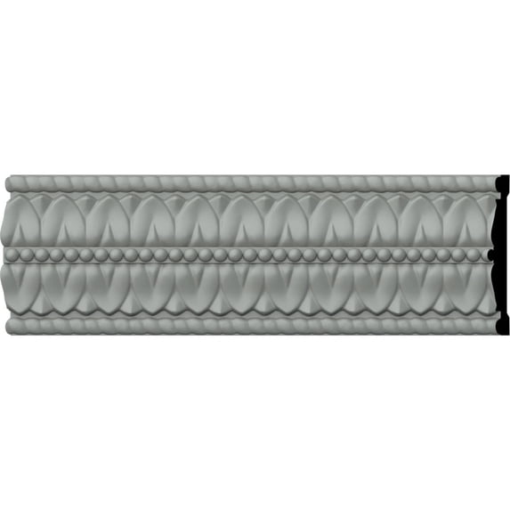 Ekena Millwork 4 1/2"H x 5/8"P x 94 1/2"L, (1 1/4" Repeat), Leaf with Dart Chair Rail (12-Pack)