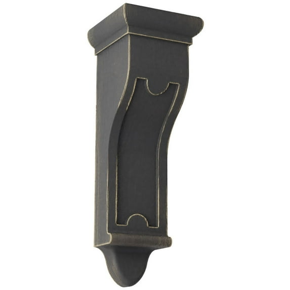 Ekena Millwork 4 1/2"W x 10"D x 13 3/4"H Arlington Wood Vintage Decor Corbel, Black