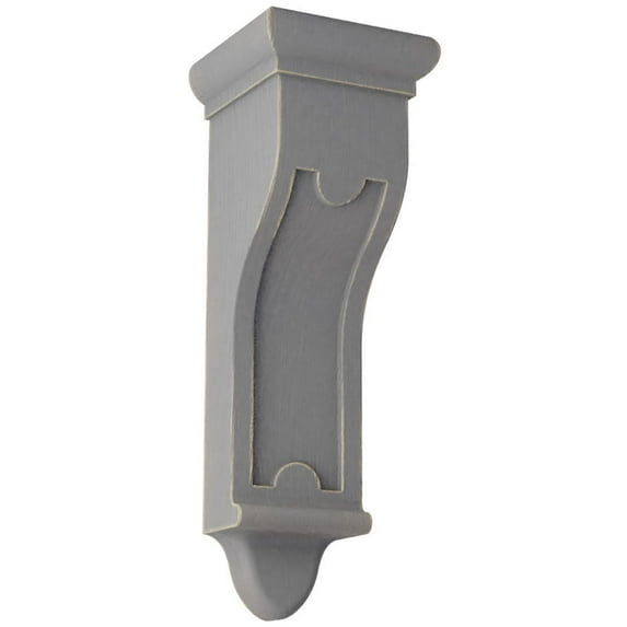 Ekena Millwork 4 1/2"W x 10"D x 13 3/4"H Arlington Wood Vintage Decor Corbel, Pebble Grey