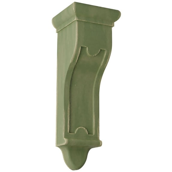 Ekena Millwork 4 1/2"W x 10"D x 13 3/4"H Arlington Wood Vintage Decor Corbel, Restoration Green