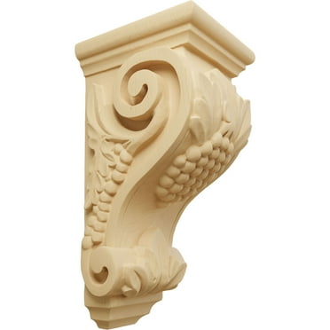 Ekena Millwork 4 1/2"W x 5"D x 10"H Medium Grape Corbel, Alder