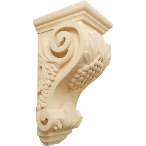 Ekena Millwork 4 1/2"W x 5"D x 10"H Medium Grape Corbel, Maple