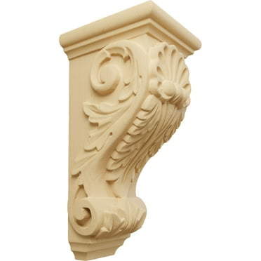 Ekena Millwork 4 1/2"W x 5"D x 10"H Medium Shell Corbel, Alder