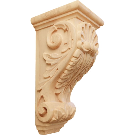 Ekena Millwork 4 1/2"W x 5"D x 10"H Medium Shell Corbel, Red Oak