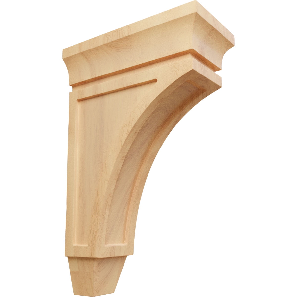 Large Red Oak Hand-Carved Wood Corbel, 14" Height