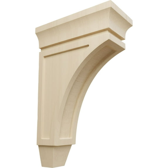 Ekena Millwork 4 1/2"W x 9"D x 14"H Large Lucan Wood Corbel, Rubberwood