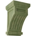 thumbnail image 1 of Ekena Millwork 4 1/4"W x 4 1/4"D x 7"H Fluted Wood Vintage Decor Corbel, Restoration Green, 1 of 6