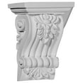 thumbnail image 1 of Ekena Millwork 4 1/8"W x 3"D x 5 3/4"H Leandros Fluted Leaf Corbel, 1 of 3