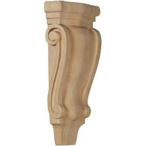 Ekena Millwork 4 3/4"W x 1 3/4"D x 10"H Small Traditional Pilaster Wood Corbel, Red Oak