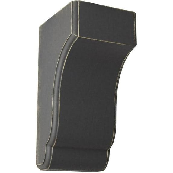 Ekena Millwork 4 3/4"W x 5 1/2"D x 10"H Capistrano Mission Wood Vintage Decor Corbel, Black