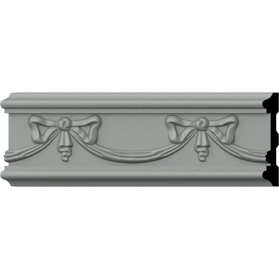 Ekena Millwork 4 3/8"H x 3/4"P x 94 1/2"L (6 3/8" Repeat) Federal Chair Rail
