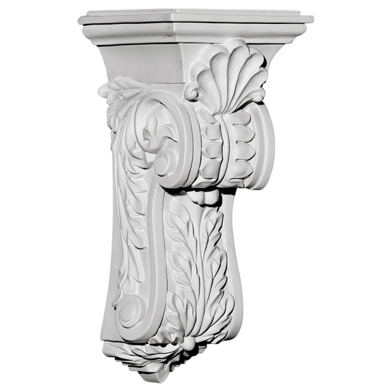 Ekena Millwork 4 5/8"W x 5 1/4"D x 10 3/4"H Scroll Leaf Corbel