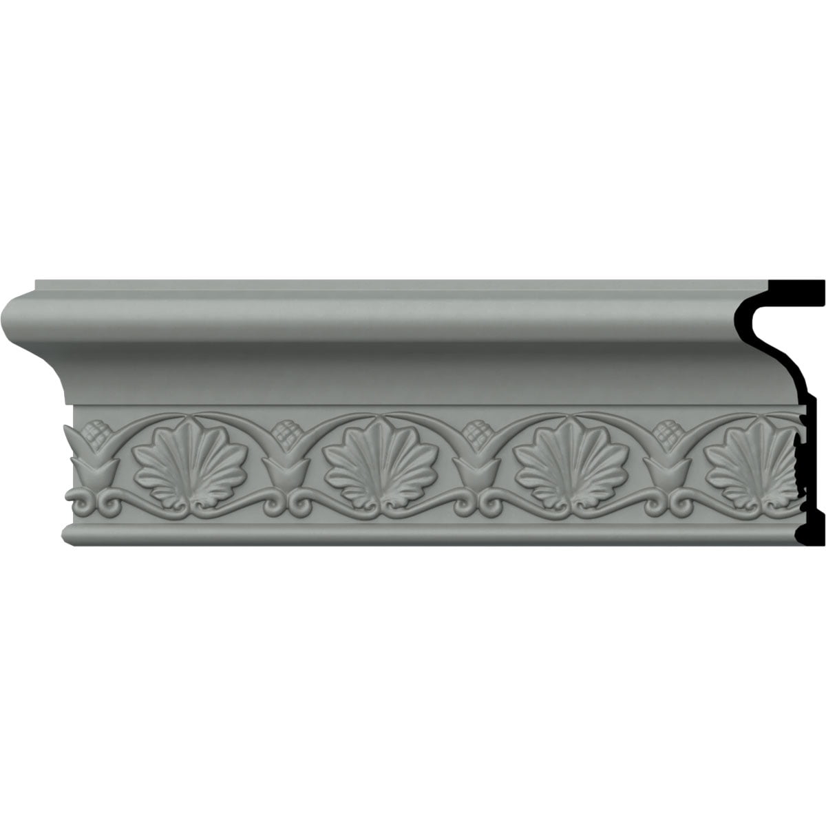 Ekena Millwork 4"H x 1 3/8"P x 94 1/2"L, (3" Repeat), Emily Chair Rail