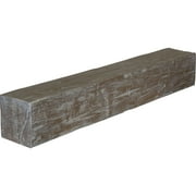 Ekena Millwork 4"H x 4"D x 36"W Hand Hewn Faux Wood Fireplace Mantel, Vintage Mahogany