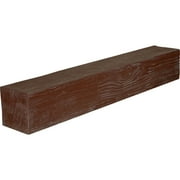 Ekena Millwork 4"H x 4"D x 36"W Sandblasted Faux Wood Fireplace Mantel, Aged Pecan