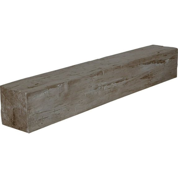 Ekena Millwork 4"H x 4"D x 48"W Hand Hewn Faux Wood Fireplace Mantel, Natural Honey Dew