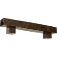 thumbnail image 1 of Ekena Millwork 4"H x 4"D x 48"W Knotty Pine Faux Wood Fireplace Mantel Kit w/ Alamo Corbels, Premium Aged, 1 of 12