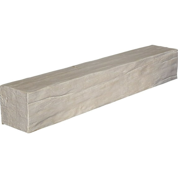 Ekena Millwork 4"H x 4"D x 48"W Riverwood Faux Wood Fireplace Mantel, White Washed